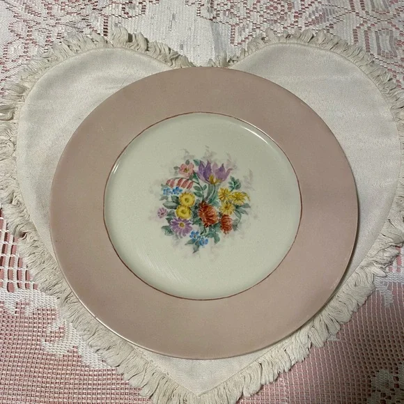 Floral Pink Dinner Plate - Picture 1 of 4